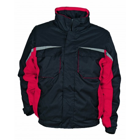 Зимно работно облекло - яке + полугащеризон KASTOR /черно+червено/