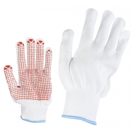 Ръкавици от трико с червени полимерни капки GANNET