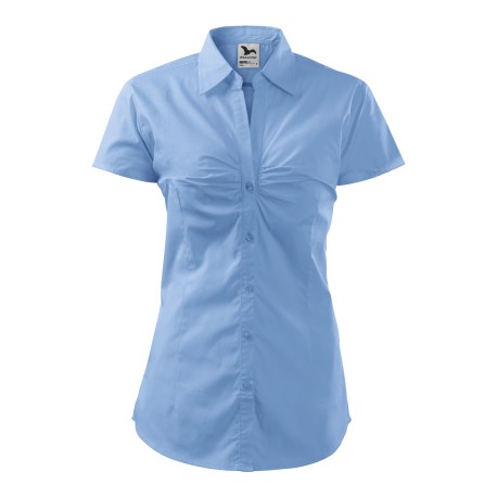 Дамска официална риза с къс ръкав CHIC 214- светло синя