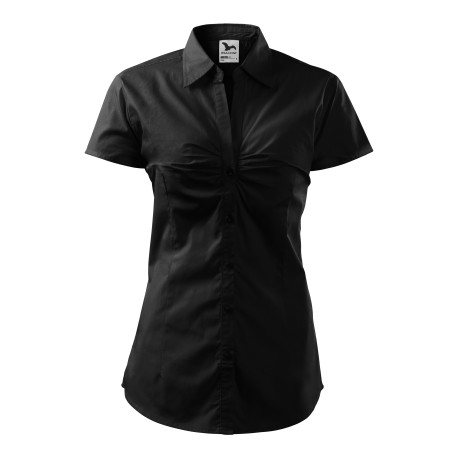 Дамска официална риза с къс ръкав CHIC 214- черна