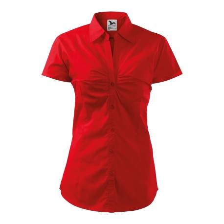 Дамска официална риза с къс ръкав CHIC 214- червена