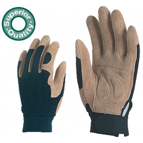Работни ръкавици от кожа и плат Код:111002