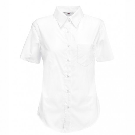 Бяла дамска класическа риза с къс ръкав. Код 371324023
