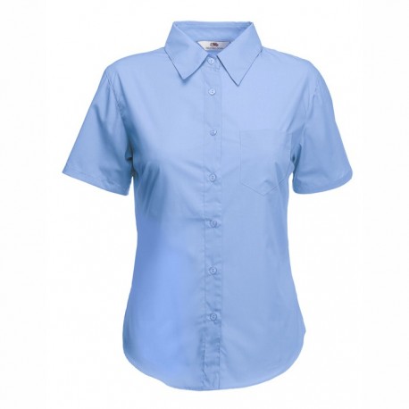 Дамска класическа риза с къс ръкав ID 35 (светло синя)