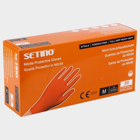 Еднократни ръкавици от нитрил SETINO NITRILE ORANGE